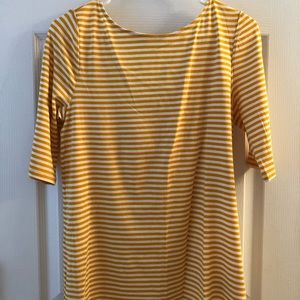 Striped, Drop- Neckline Top